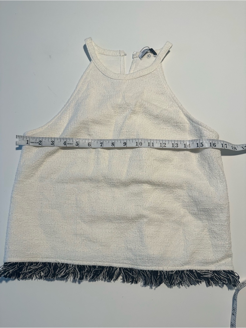 zara trafaluc cropped off white sleeveless top - Picture 6 of 7